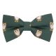Dark Green Owl Embroidered Bow Tie
