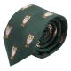 Dark Green Owl Embroidered Tie