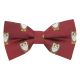 Burgundy Red Owl Embroidered Bow Tie
