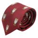 Burgundy Red Owl Embroidered Tie