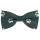 Dark Green Paw Print Herringbone Bow Tie