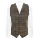 Peanut Brown Herringbone Check Waistcoat