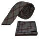 Heritage Pebble Grey Check Tie & Pocket Square Set