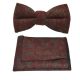 Arabic Dark Amber Pattern Bow Tie & Pocket Square Set