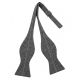 Pewter Grey Herringbone Self-Tie Bow Tie