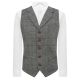 Pewter Grey Herringbone Waistcoat with Lapel
