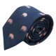 Navy Blue Pig Embroidered Tie