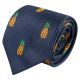 Navy Blue Pineapple Herringbone Tie
