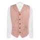 Pink Herringbone Windowpane Check Waistcoat with Lapel