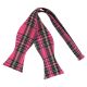 Pink Tartan Check Self-Tie Bow Tie