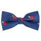 Navy Blue Poppy Herringbone Bow Tie