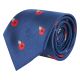 Navy Blue Poppy Herringbone Tie