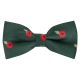 Dark Green Poppy Herringbone Bow Tie