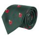 Dark Green Poppy Herringbone Tie