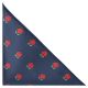 Navy Blue Red Rose Herringbone Pocket Square