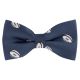 Navy Blue Rugby Ball Herringbone Bow Tie