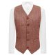 Rust Red Herringbone Waistcoat