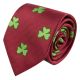 Burgundy Red Shamrock Herringbone Tie