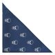 Navy Blue Skull Embroidered Pocket Square