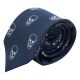 Navy Blue Skull Embroidered Tie