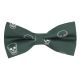 Dark Green Skull Embroidered Bow Tie