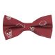 Burgundy Red Skull Embroidered Bow Tie