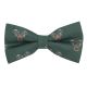 Dark Green Stag Head Herringbone Bow Tie