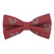 Burgundy Red Stag Head Herringbone Bow Tie