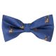 Navy Blue Standing Stag Herringbone Bow Tie