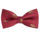 Burgundy Red Triceratops Herringbone Bow Tie