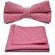 Stonewashed Red Bow Tie & Pocket Square Set