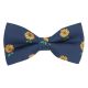 Navy Blue Sunflower Embroidered Bow Tie