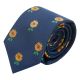 Navy Blue Sunflower Embroidered Tie