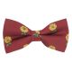 Burgundy Red Sunflower Embroidered Bow Tie