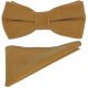 Tawny Brown Velvet Bow Tie & Pocket Square Set