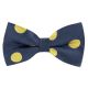 Navy Blue Tennis Ball Herringbone Bow Tie
