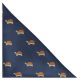 Navy Blue Tortoise Herringbone Pocket Square