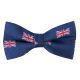 Navy Blue Union Jack Herringbone Bow Tie
