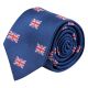 Navy Blue Union Jack Herringbone Tie