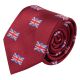 Burgundy Red Union Jack Herringbone Tie
