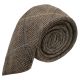 Boys Walnut Brown Herringbone Check Tie