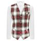 White Tartan Check Waistcoat