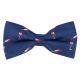 Navy Blue Wine and Glass Herringbone Bow Tie
