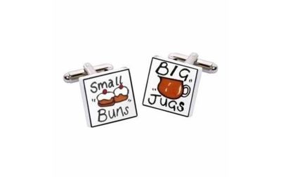 Small Buns Big Jugs Cufflinks by Sonia Spencer