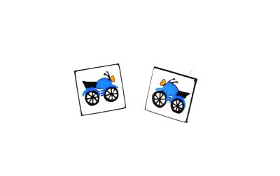 Sonia Spencer Blue Motorcycle Cufflinks