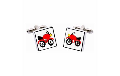 Red Motorcycle Cufflinks by Sonia Spencer