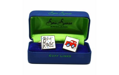 Red Boy Racer Cufflinks by Sonia Spencer