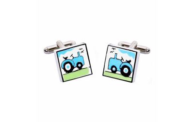 Blue Tractor Cufflinks by Sonia Spencer