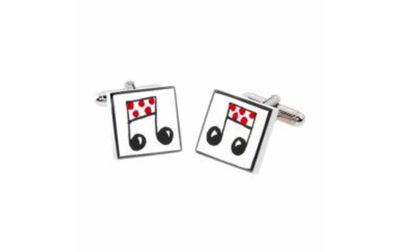 Red Musical Notes Cufflinks by Sonia Spencer