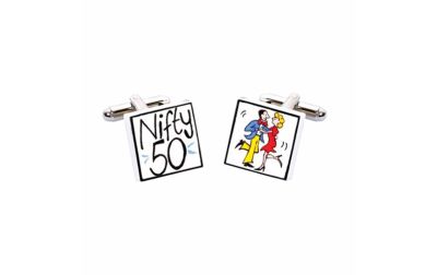 Nifty 50 Cufflinks by Sonia Spencer